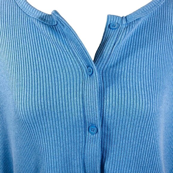 Old Navy Blue Rib Knit Cardigan Sweater Size 3X - Picture 5 of 6